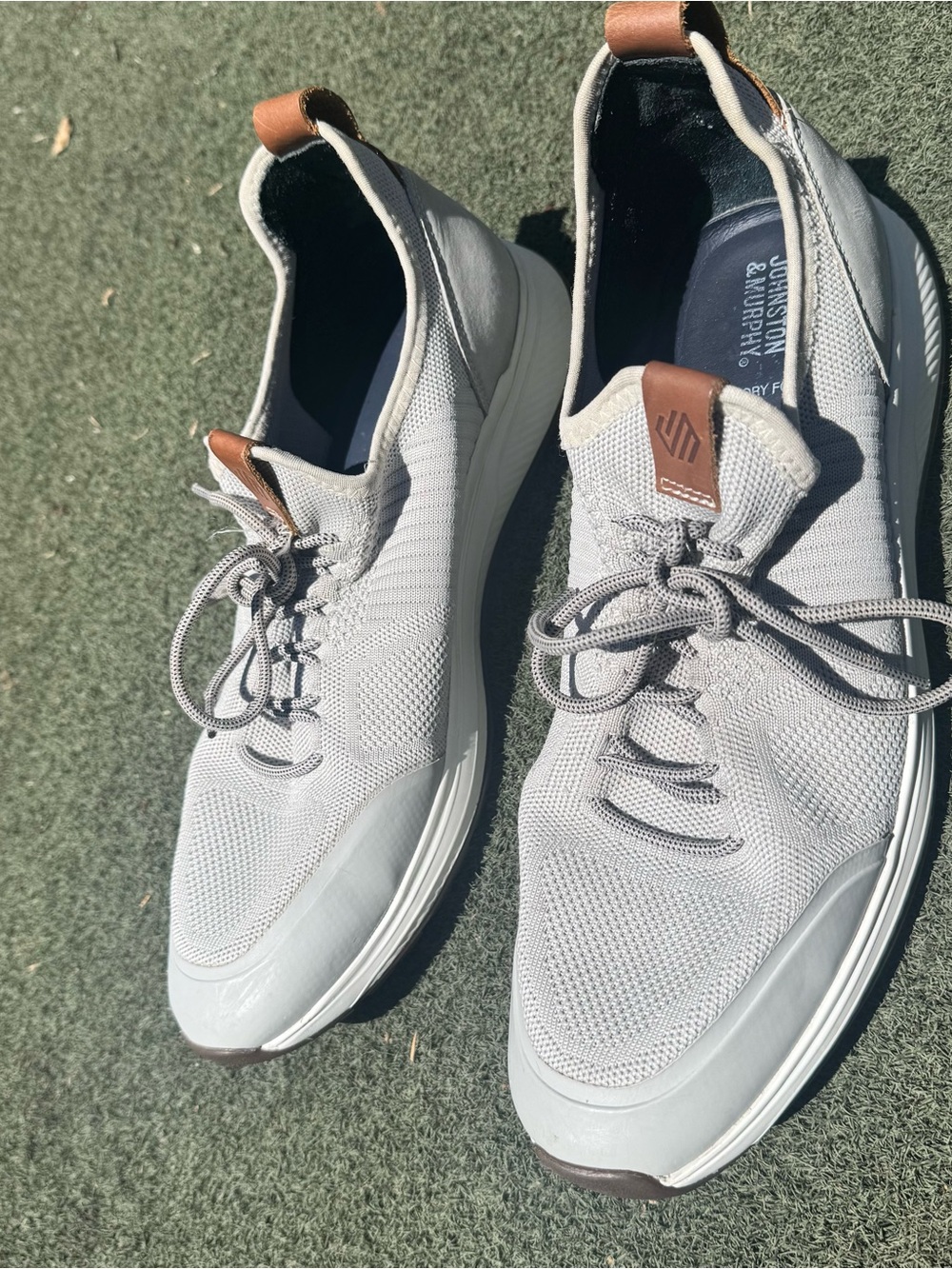 Johnston & Murphy Amherst 2.0 Knit Plain Toe Sneakers Gray Comfy Mens 10.5 M